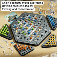 New Geometry Chain Chess Puzzle Triangle Chess Desktop Game Rubber Band Training Family Interaction Exercise Thinking Toys Gifts