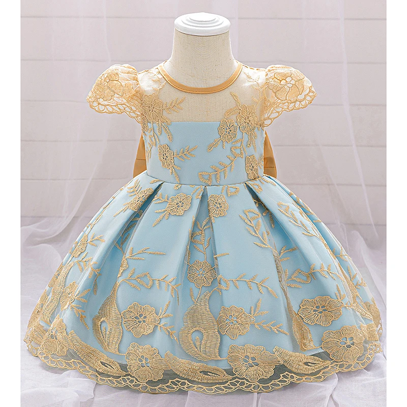 

Новое летнее платье для маленьких девочек, кружевное сетчатое платье с цветочным принтом, модное праздничное платье принцессы с большим бантом, индивидуальное платье для детей 0-3 лет