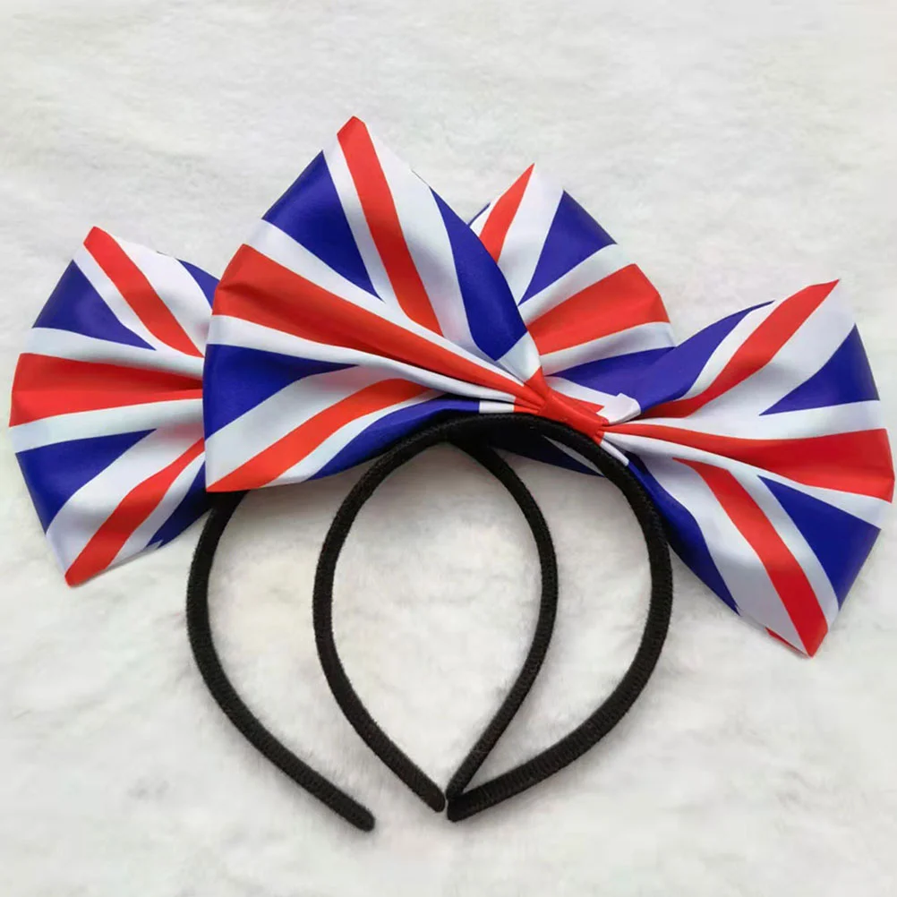 5 Pcs Headband British Flag Designed Bow Clothing UK Hairbands Headdress Elements Celebration Hairhoops Child Women's