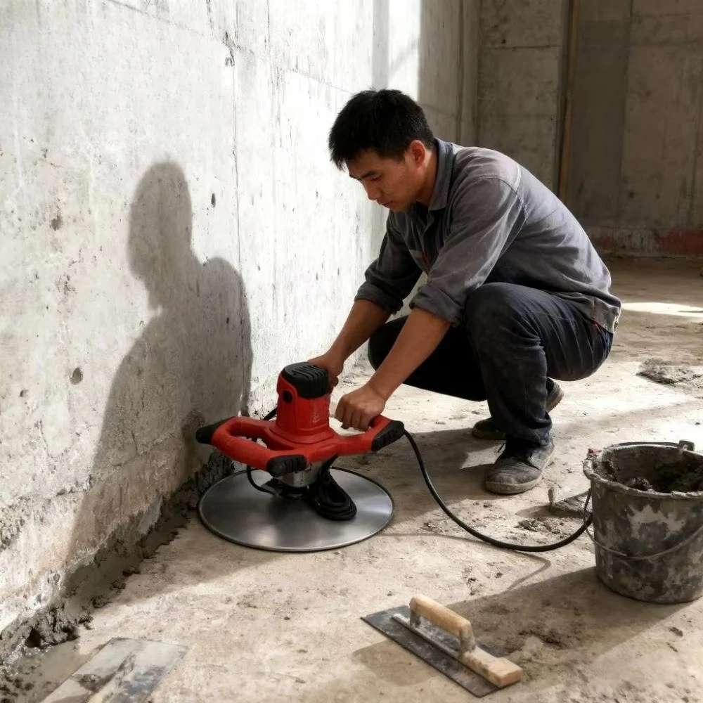 Efficient handheld wall plastering machine for interior wall construction