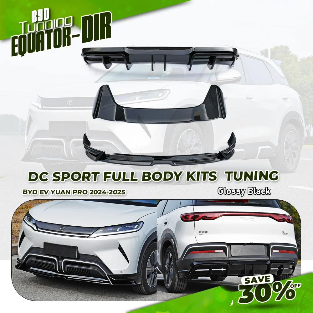 

DC Front Bumper Kits for BYD EV Yuan Pro Front Lip with Rear Diffuser Trim & Rear Lip Rear Spoiler Glossy Black Full Body Kits