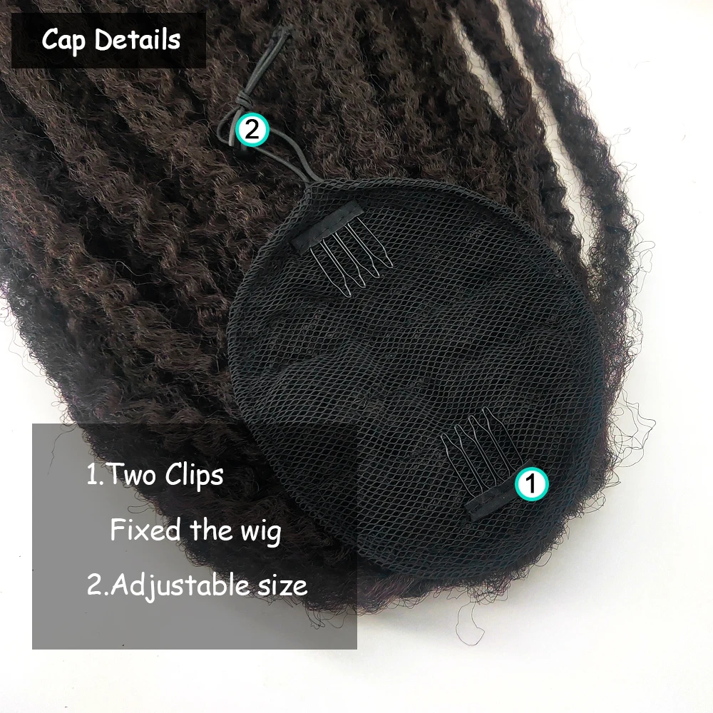 Afro Kinky Puff Drawstring rabo de cavalo, tranças sintéticas Crochet, clipe em extensões de cabelo, tranças Soft Marley, 18"