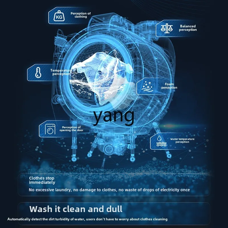 غسالة طبلة منزلية أوتوماتيكية ذات سعة كبيرة 10 كجم، شاشة ملونة تعمل باللمس، غسالة وتجفيف الأسطوانة #2