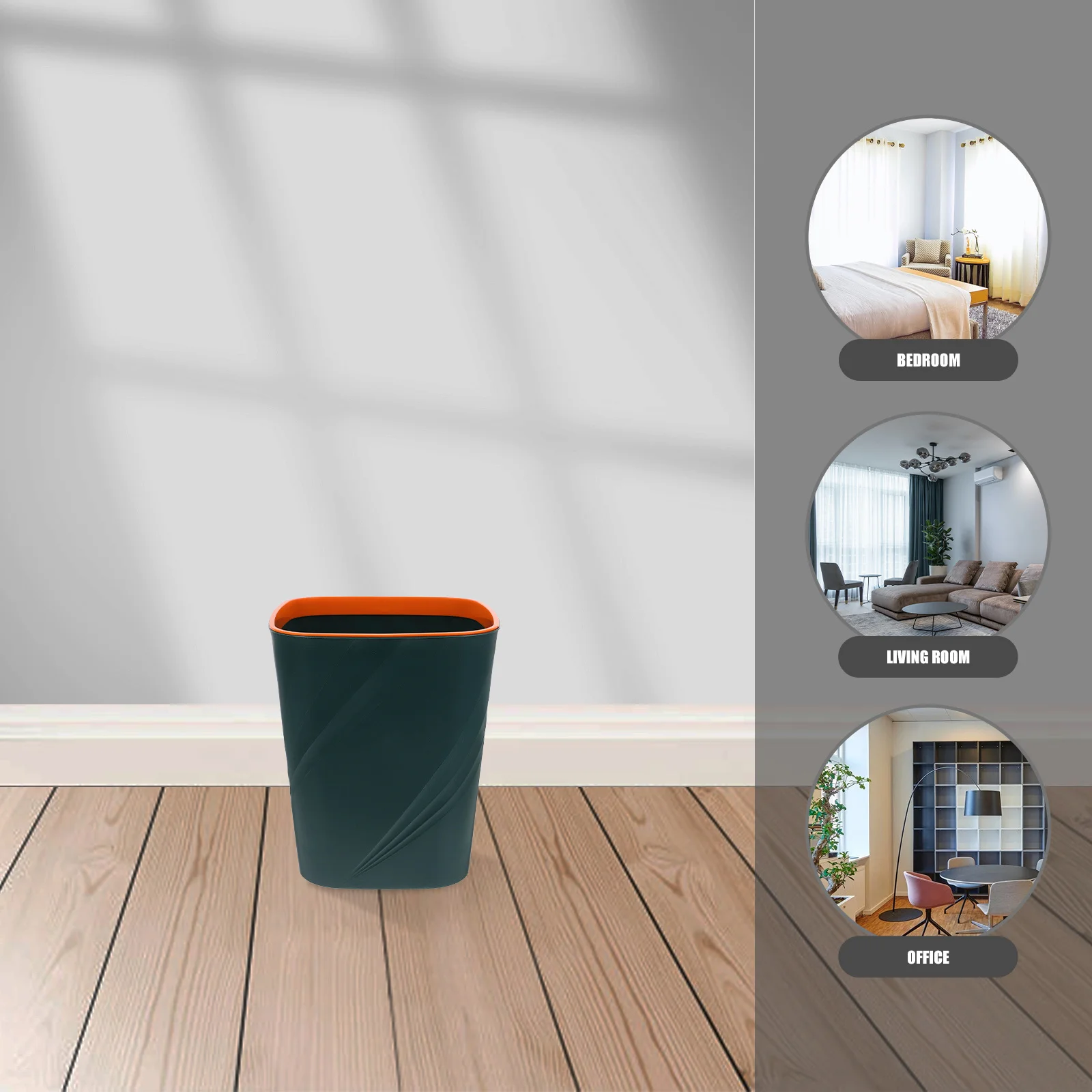 

Large Capacity Trash Can 13L Slim Plastic Waste Bin For Bathroom Bedroom Kitchen Office Home Use Round Garbage Container