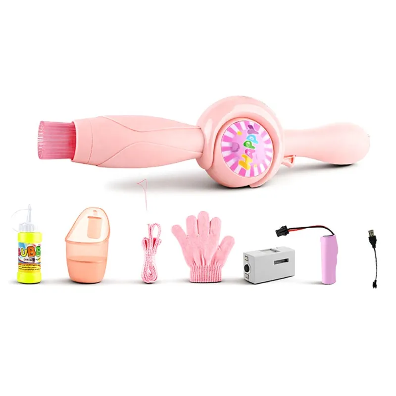 MACH-Bubbles Puffpop Bubble Maker, USB oplaadbare automatische bubbelmachine met verlichting, voor buitenkinderen