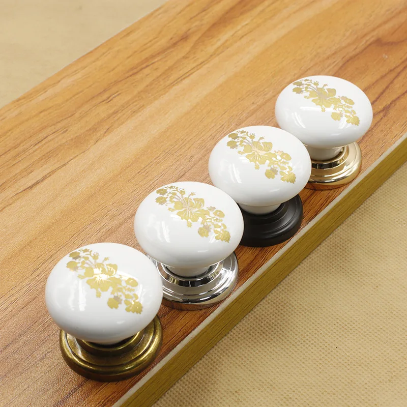 Vintage Furniture Knobs Handles Ceramic Floral Drawer Pulls Cabinet Cupboard Room Kitchen Door Wardrobe Dressers Hardware