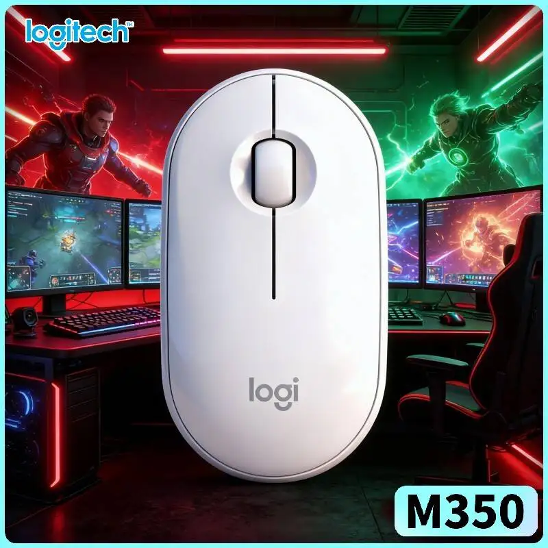 Logitech M350 Wireless Quiet Mouse - Silent Clicks, 10m Range, 77g Light, Recycled Plastic, Eco-Conscious Essential