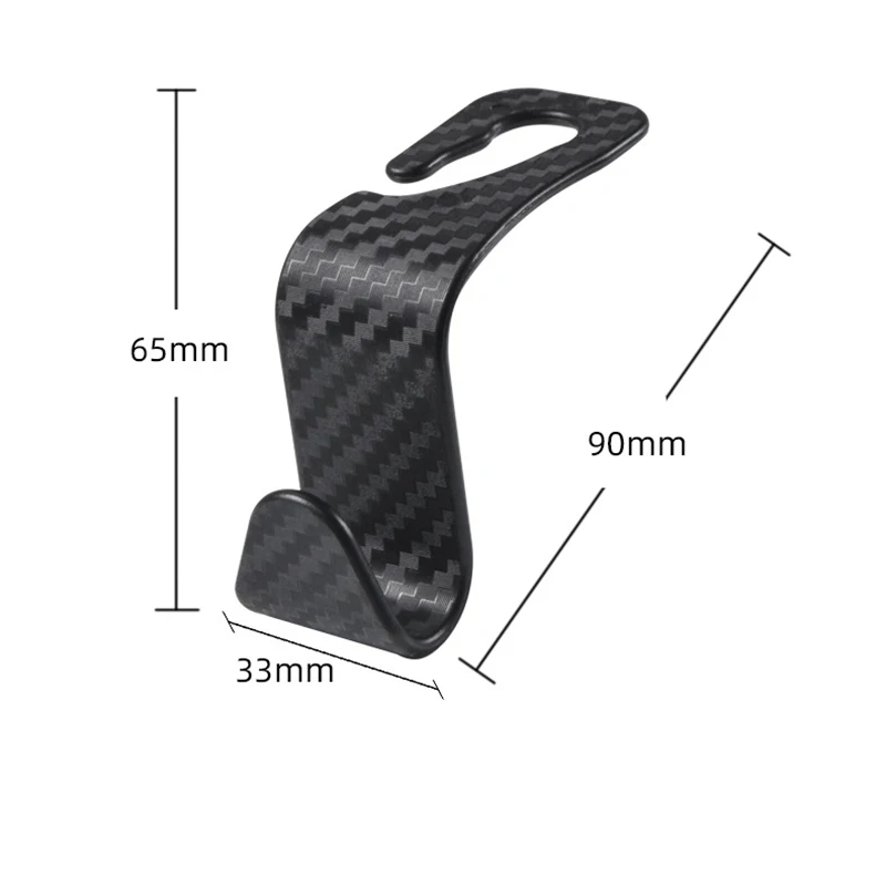 4Pcs Car Seat Headrest Hook for Auto Hidden Hook Back Seat Organizer Hanger Storage Holder Car Carbon Fiber Hooks for Purse Bags