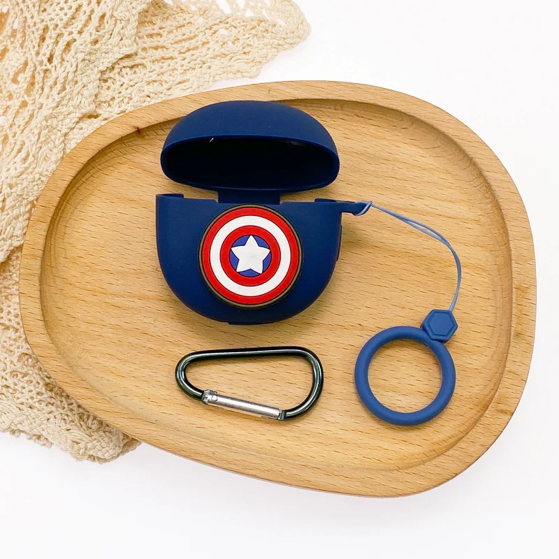 الكرتون مارفل حقيبة سماعة الاذن ل QCY T18 MeloBuds سيليكون سماعة لاسلكية تعمل بالبلوتوث سماعات شحن صندوق الغطاء الواقي مع الحبل