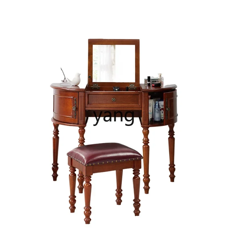 

LTT all solid wood flip dresser table bedroom simple small apartment storage cabinet integrated