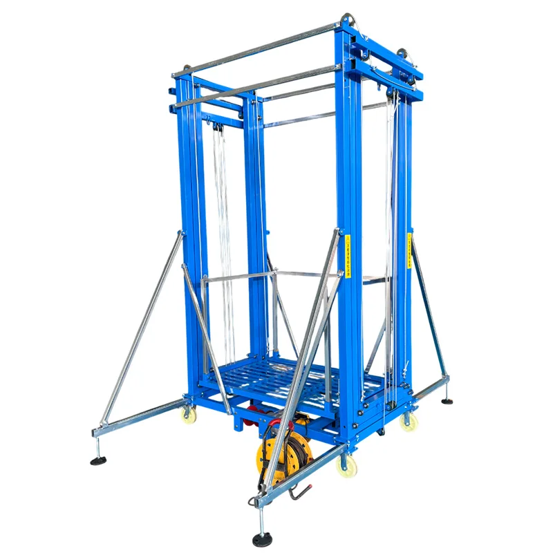 

3M 6M 12m portable electric lifting scaffold 500kg aluminum mobile foldable platform retail hotel