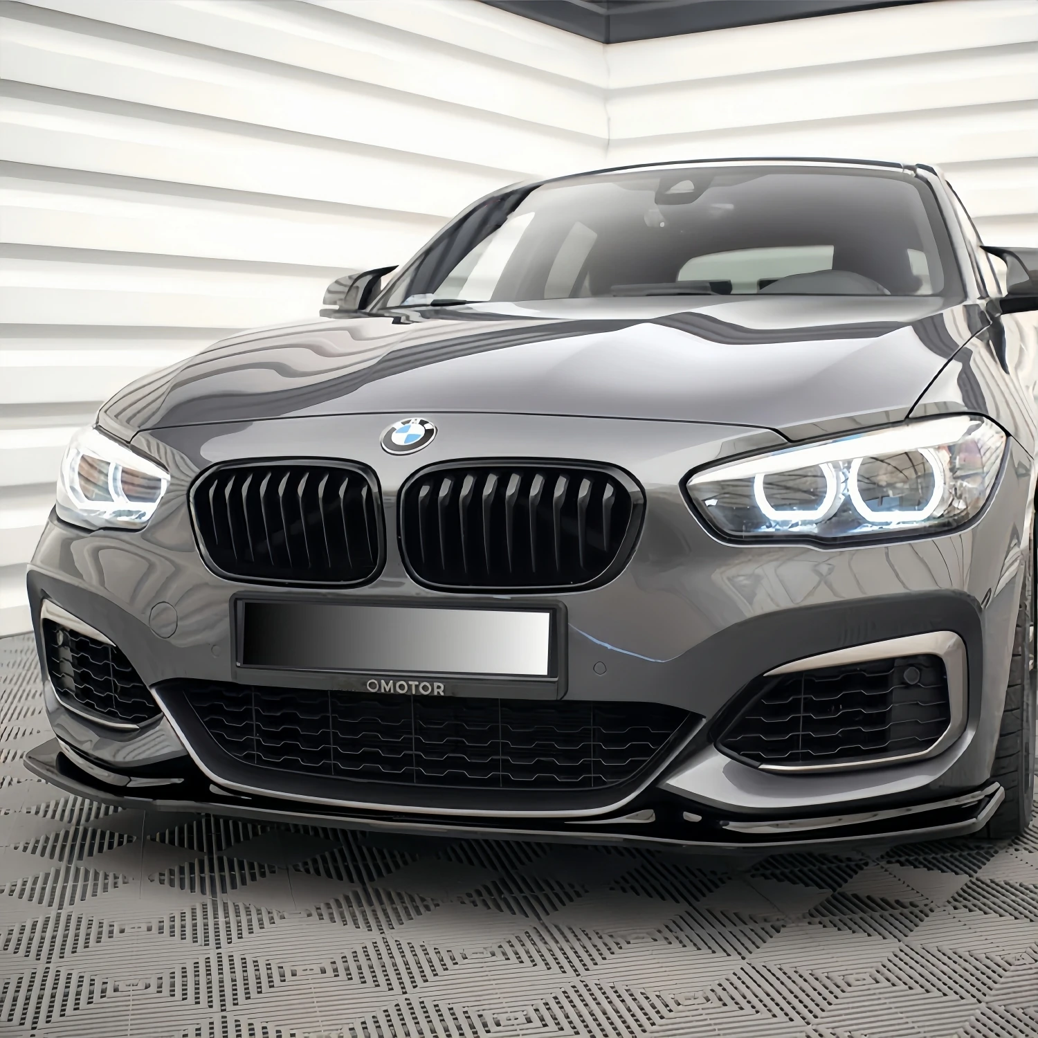 Maxton Style ABS Gloss Black Car Front Bumper Lip For BMW 1 Series F20 F21 118i 120i M135i M140i LCI 2015-2019 M Sport  Bodykits