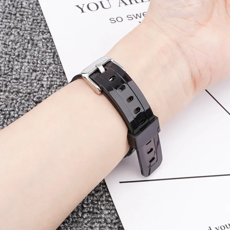 المطاط حزام ل كاسيو F91W F-84 F-105 108 A158 A168 AE1200 AE1300 الرجال النساء العالمي شفافة بولي يوريثان استبدال حزام (استيك) ساعة 18 مللي متر #4