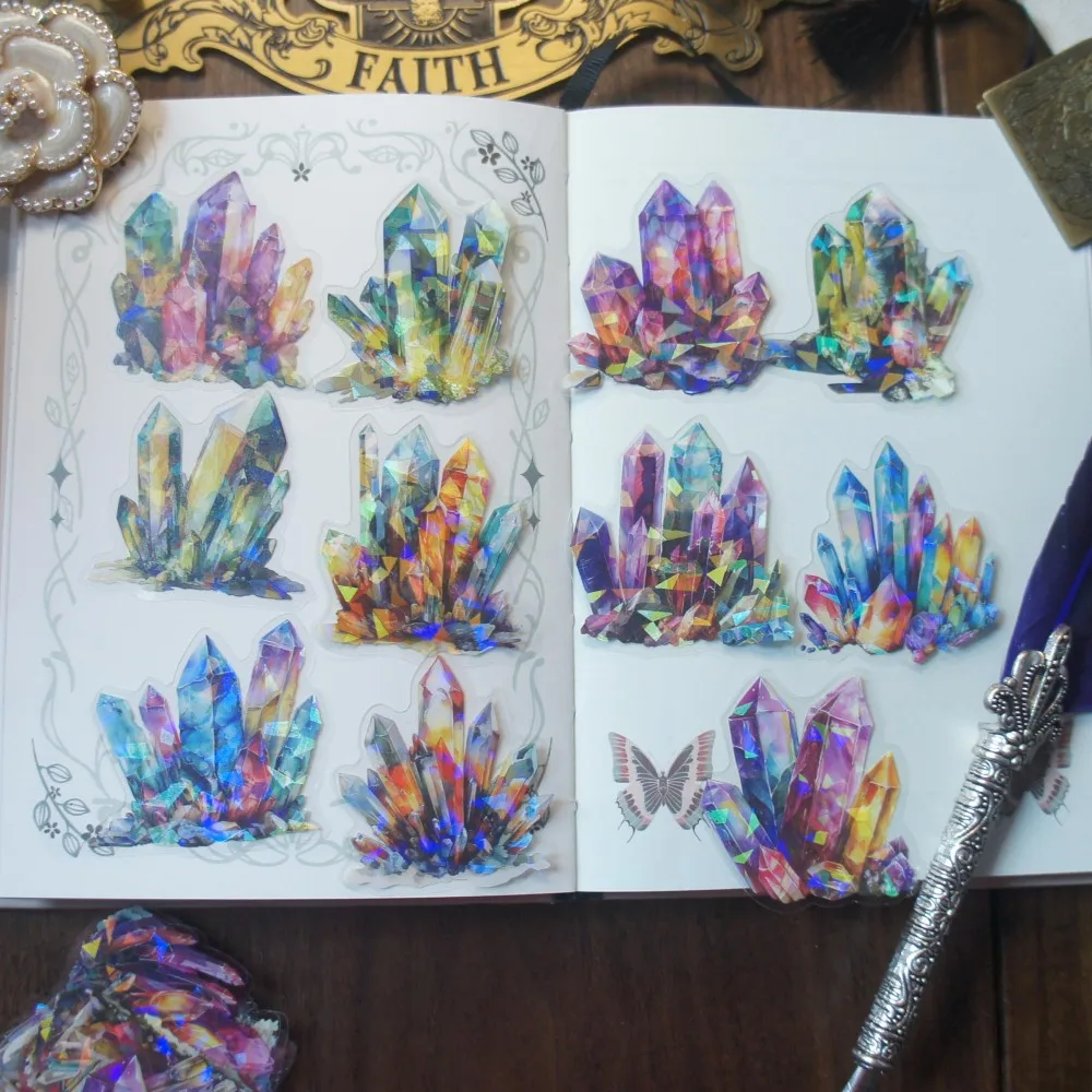 

38pcs Colorful Magical Crystal Style PVC Sticker Scrapbooking DIY Gift Packing Label Decoration Tag