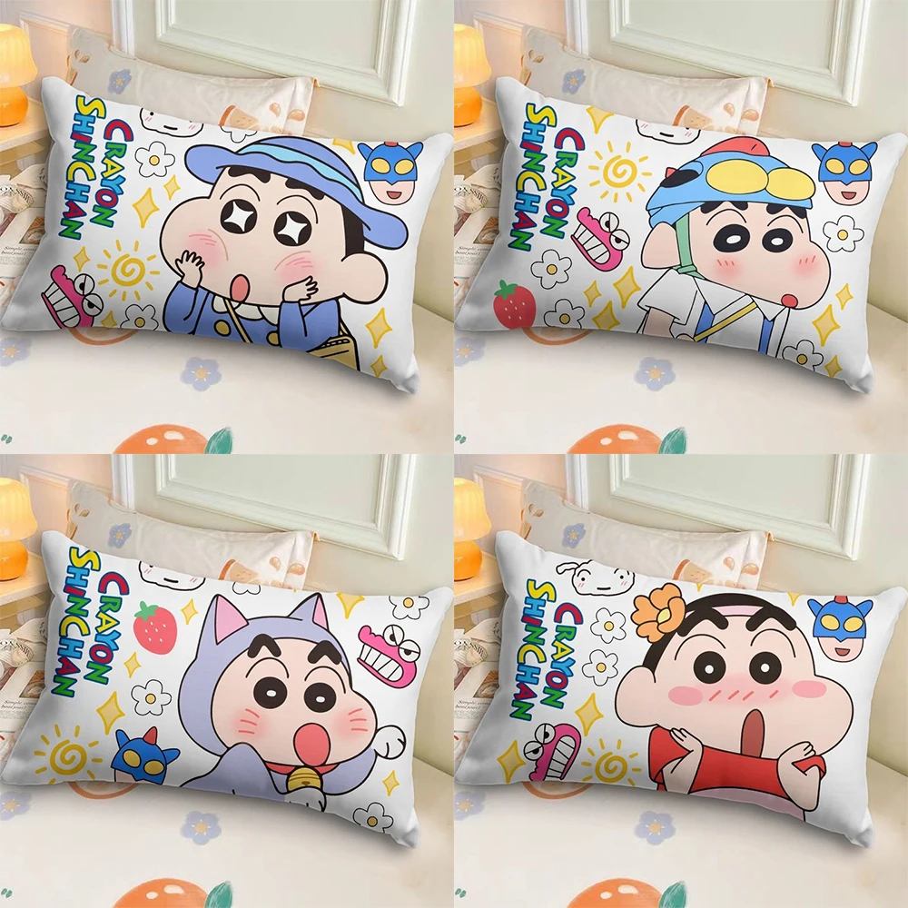 Cute cartoon crayon Shin-chan printed pillowcase, soft and comfortable sofa cushion cover, bedroom room home decoration