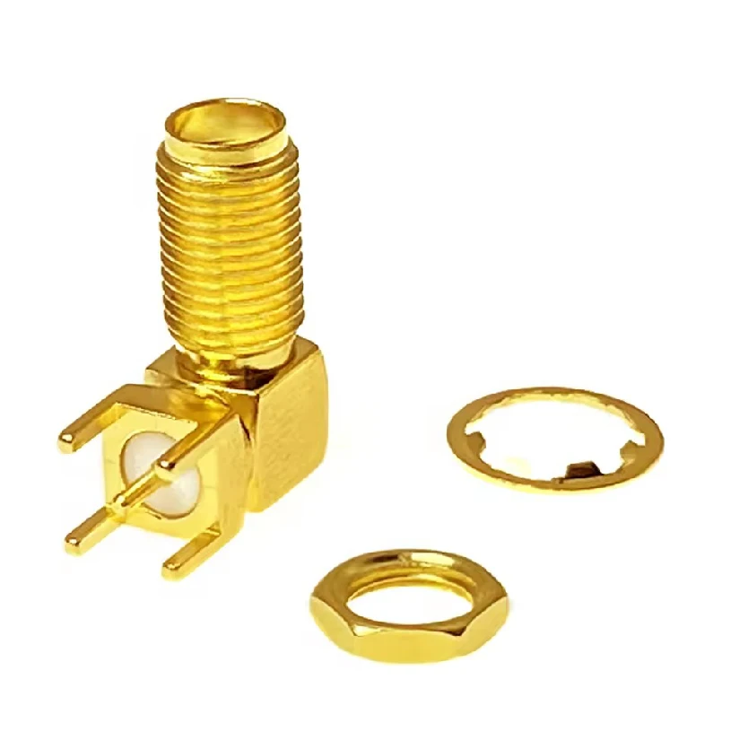 SMA-KWE Adapter 14.5-23mm Sizes Solder Edge PCB Right Angle Mount RF Copper Connector Plug Socket