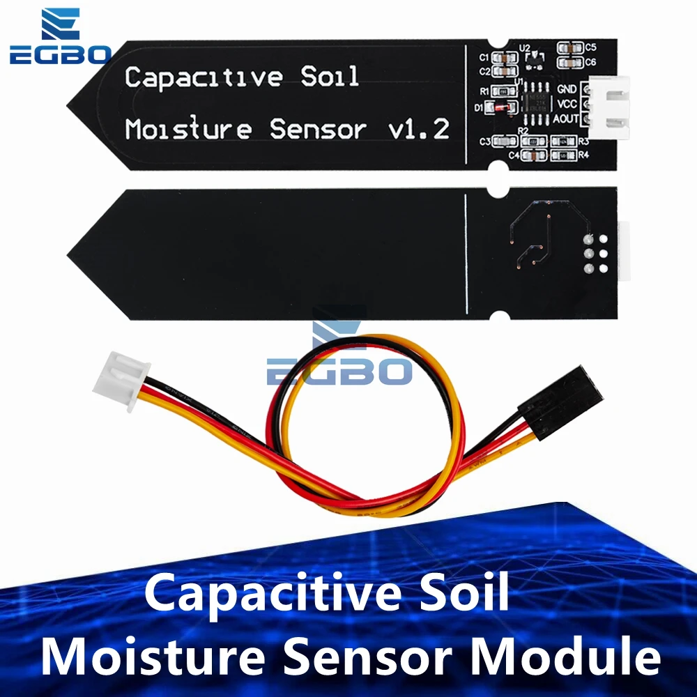 Módulo capacitivo de Sensor de humedad del suelo, cable de amplio voltaje, 3,3 ~ 5,5 V, resistente a la corrosión con gravedad para Arduino