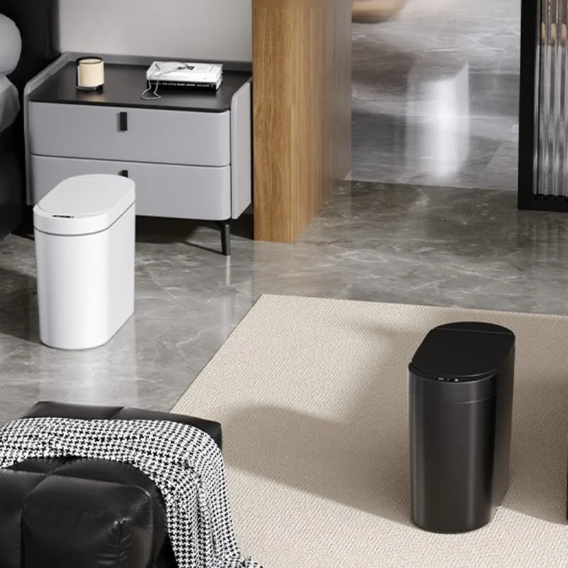 Automatic Sensor Trash Can Smart Wall Trash Cans Luxury Kitchen Litter Bin Large Capacity Bathroom Plastic Dustbin Home Cleaning