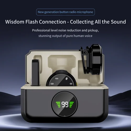 Imagen 2 del producto Micrófono de solapa inalámbrico, condensador omnidireccional Dual, para iPhone y Android, grabación de vídeo