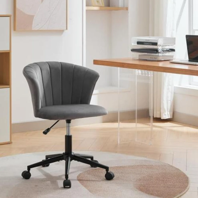 Home Office Chair, Velvet Fabric Swivel Flower Shape Computer Desk Chair for Home Office or Bedroom