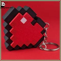 Game HP Bar Shaped Pendant Pixel Heart Hit Points Prop Model Keychain Packpack Ornament Hanging Accessories Creative Gifts