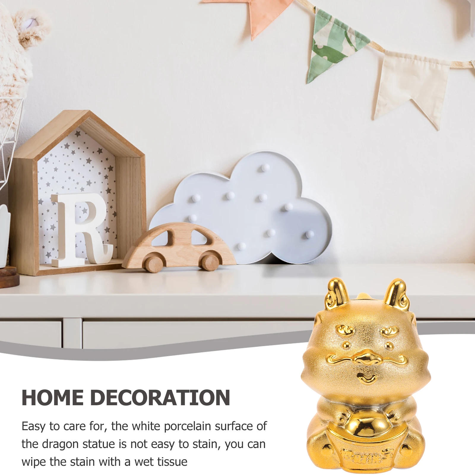 

Dragon Piggy Bank White Porcelain Zodiac Dragon Coin Jar Money Saving Desktop Decor Piggy Bank Money Jar Desktop Ornament