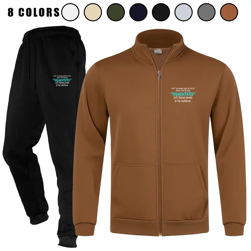

Men Long Sleeve Sweatsuit Track Suits Sets Full - zip Active Jackets and Pants 2 Piece Outfits