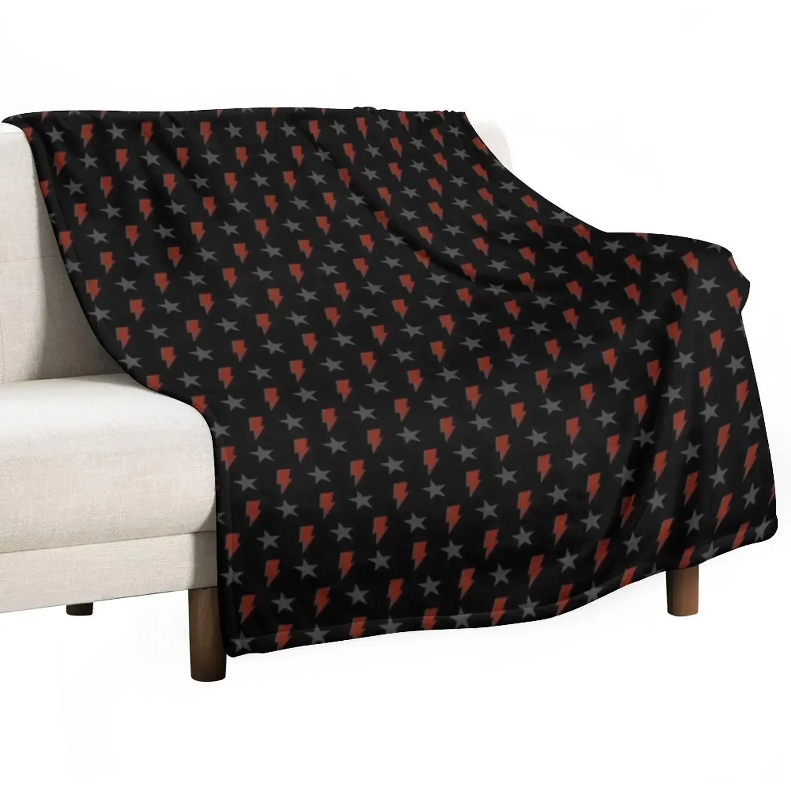 

Red Bolt and Blackstar on Black Bowie Pattern Throw Blanket Blankets For Sofas Kid'S Decorative Sofas Luxury St Blankets