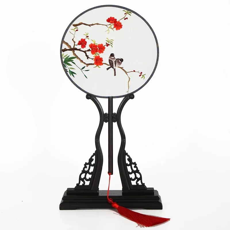 Unique Double-Sided Handmade Fan with Xiang Embroidery and Beadwork, a Great Choice for Cultural Heritage Gifts