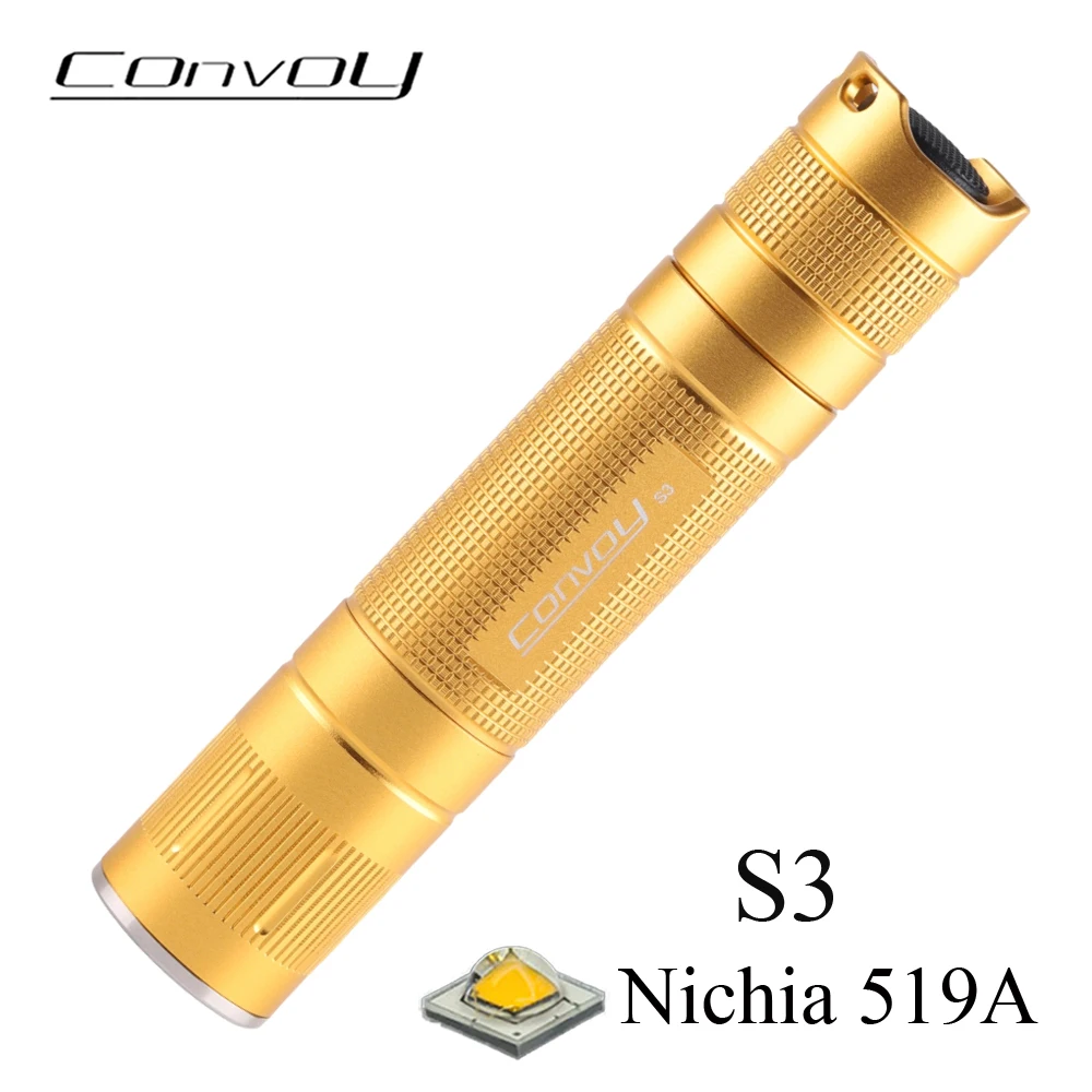 

Flashlight Convoy S3 519A 18650 High Powerful Linterna Led Mini Torch EDC Flash Light Camping Fishing Portable Lanterna