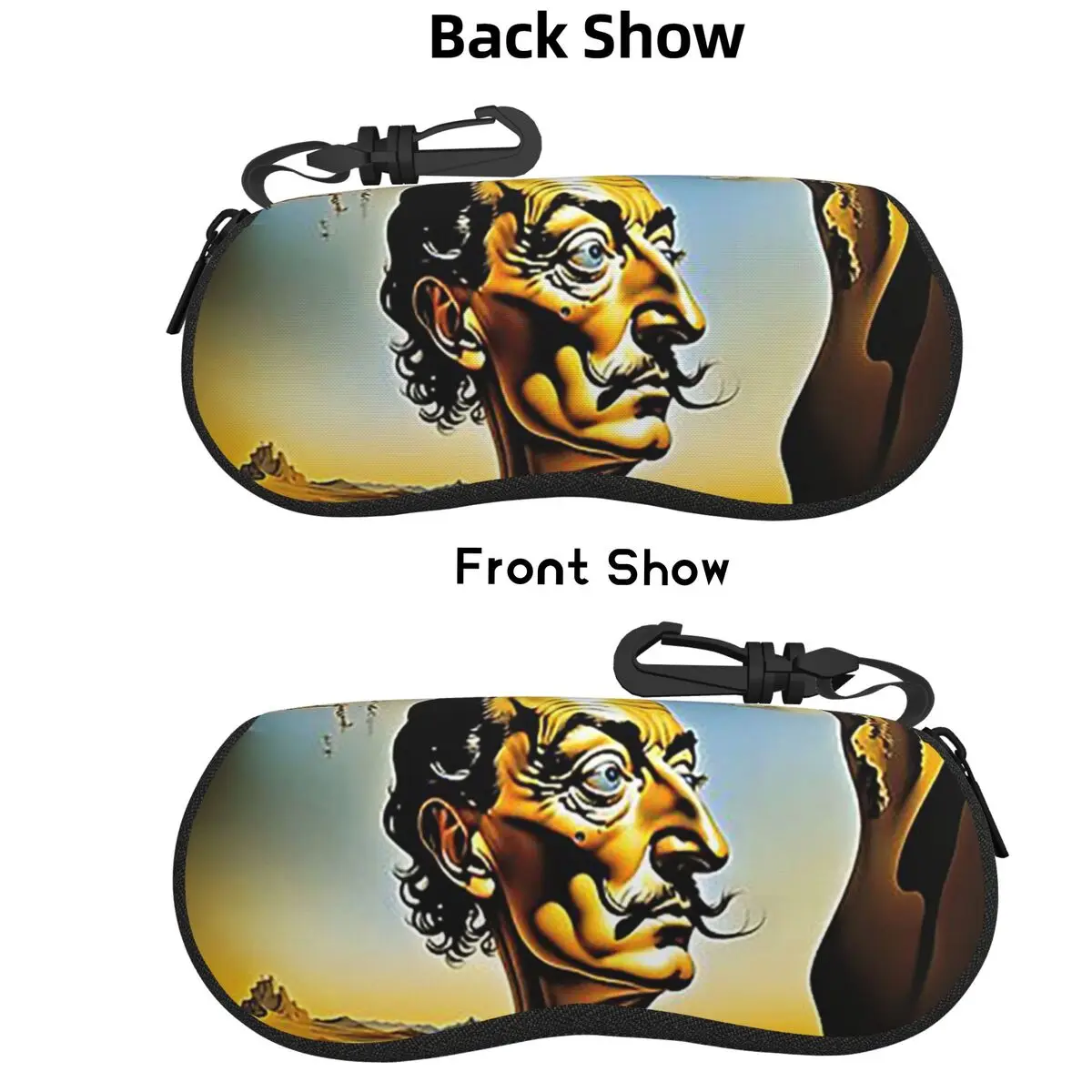 

Enigmatic Encounter Surrealist Dreamscape Salvador Dali Poster Shell Glasses Case Sunglasses Box Women Men Soft Eyeglasses Bag