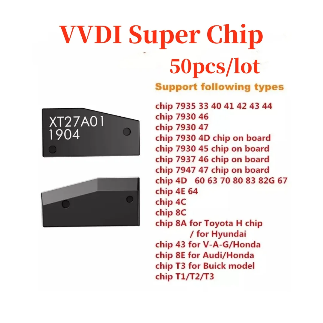 

50pcs/lot VVDI XT27 Super Chip XT27A66 A01 transponder For ID46/40/43/4D/8C/T3/47/8A Original Chip For VVDI2 VVDI Key Mini Tool