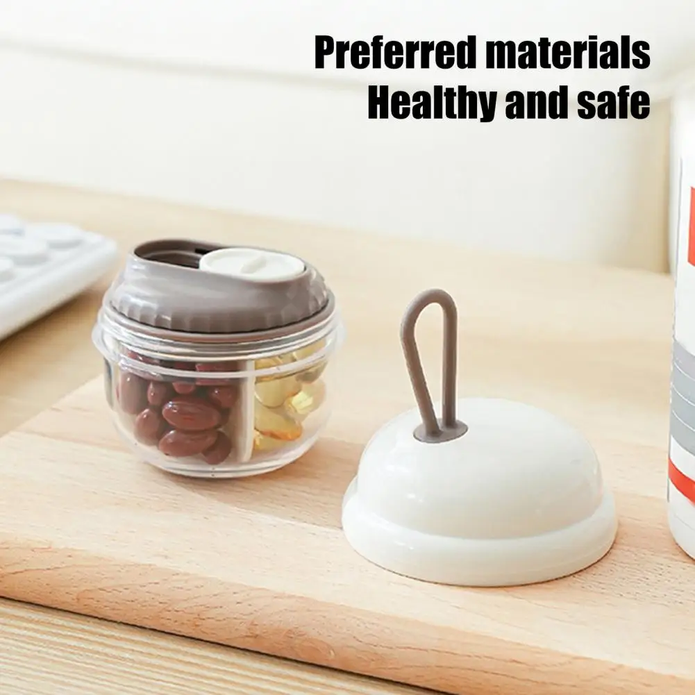 صندوق منظم حبوب منع الحمل، حقيبة تخزين حبوب الدواء، منظم حبوب السفر المحمول مع 4 مقصورات، صندوق تخزين صغير مرئي للأدوية #2