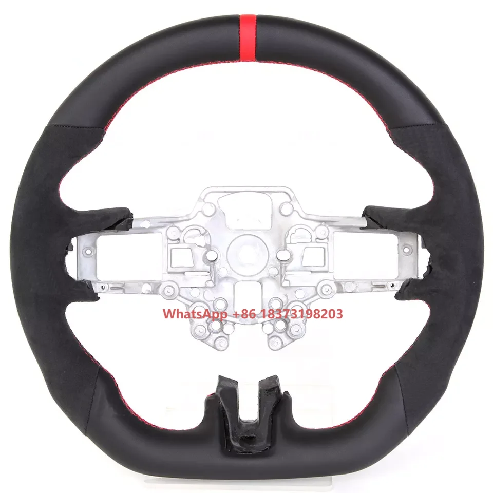 

Custom Suede Leather Car Steering Wheel for Mustang GT 2015-2017 2018-2023 Steering Wheel alcantara