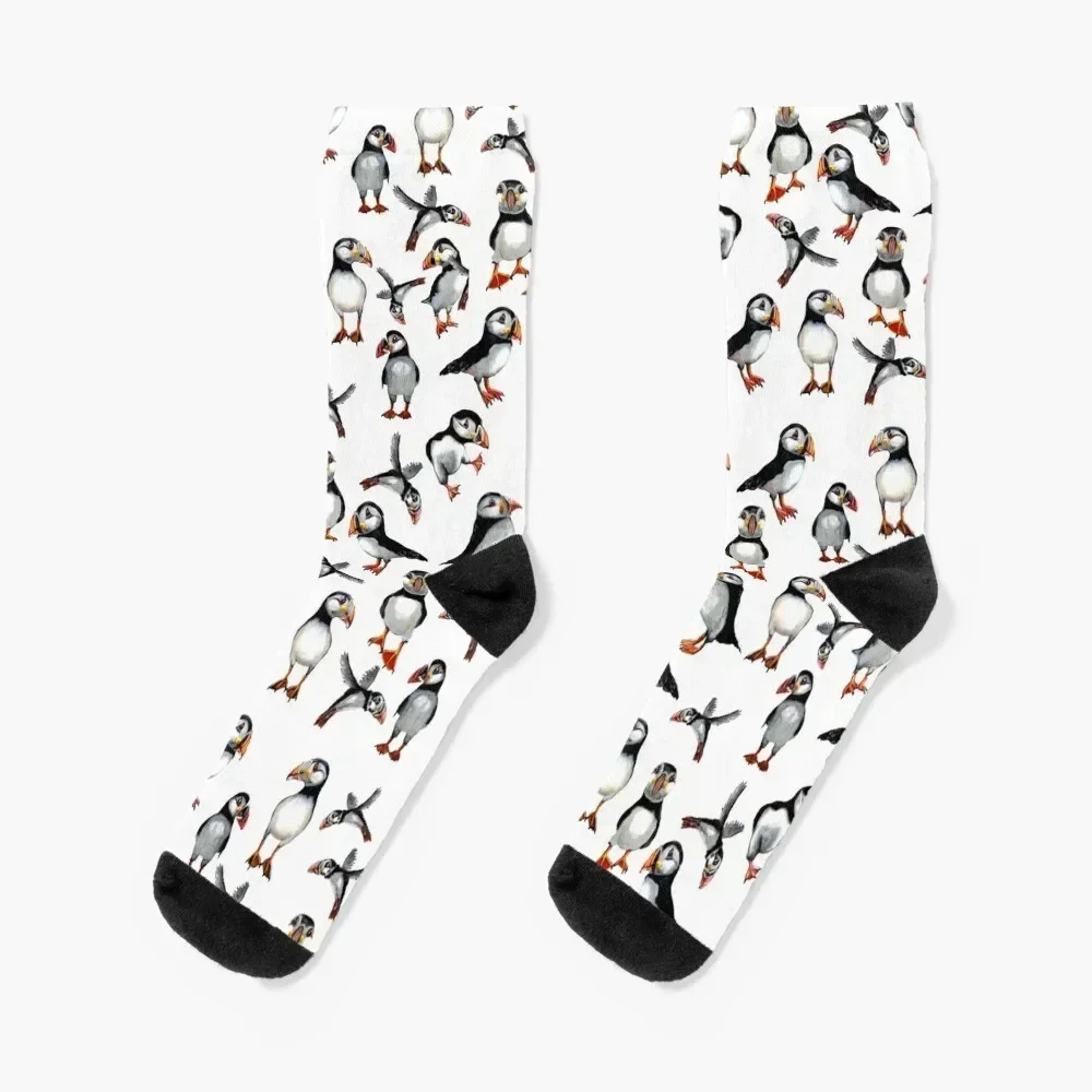 

Puffins Pattern Socks cycling custom heated Hiking boots Designer Man Socks Women's