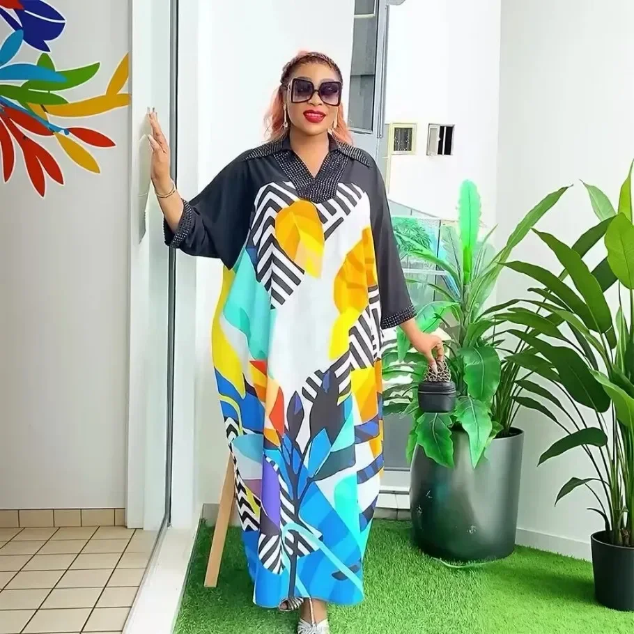 Afrikaanse Jurken Voor Vrouwen Vetement Femme Dashiki Abaya Maxi Jurk Afrika Kleding Dashiki Ankara Jurken 2023 Lente Zomer Nieuwe