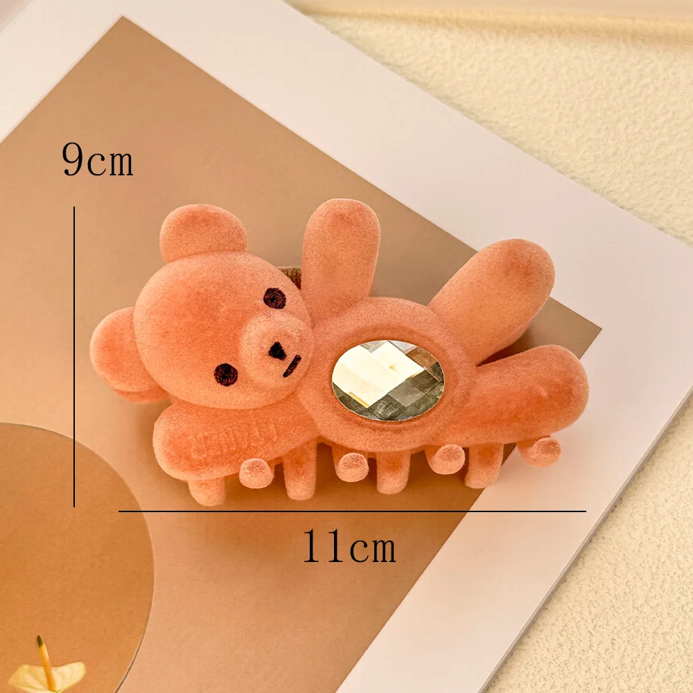 1 Stück süße winkende Teddybär-Haarspange mit hohem ästhetischem Wert, Strass-Stirnband, Hai-Clip, Valentinstag-Haar-Accessoire