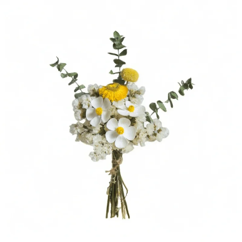 ユーカリの葉とバラのドライフラワー、寝室の装飾アクセサリー、高級ホームデコレーション、ドライフラワー