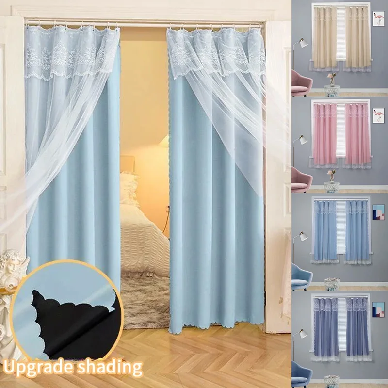 Ins Full Blackout Curtains Living Room Window for Bedroom Full Light Blocking Drapes Partition for Bedroom Living Room Cortinas