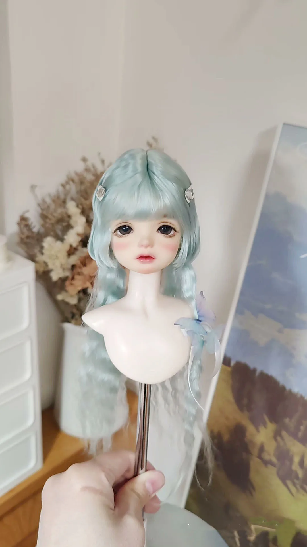 

Jellyfish Head Sister Styling Short Hair, 1/4 1/6 BJD Doll Mohair Wig