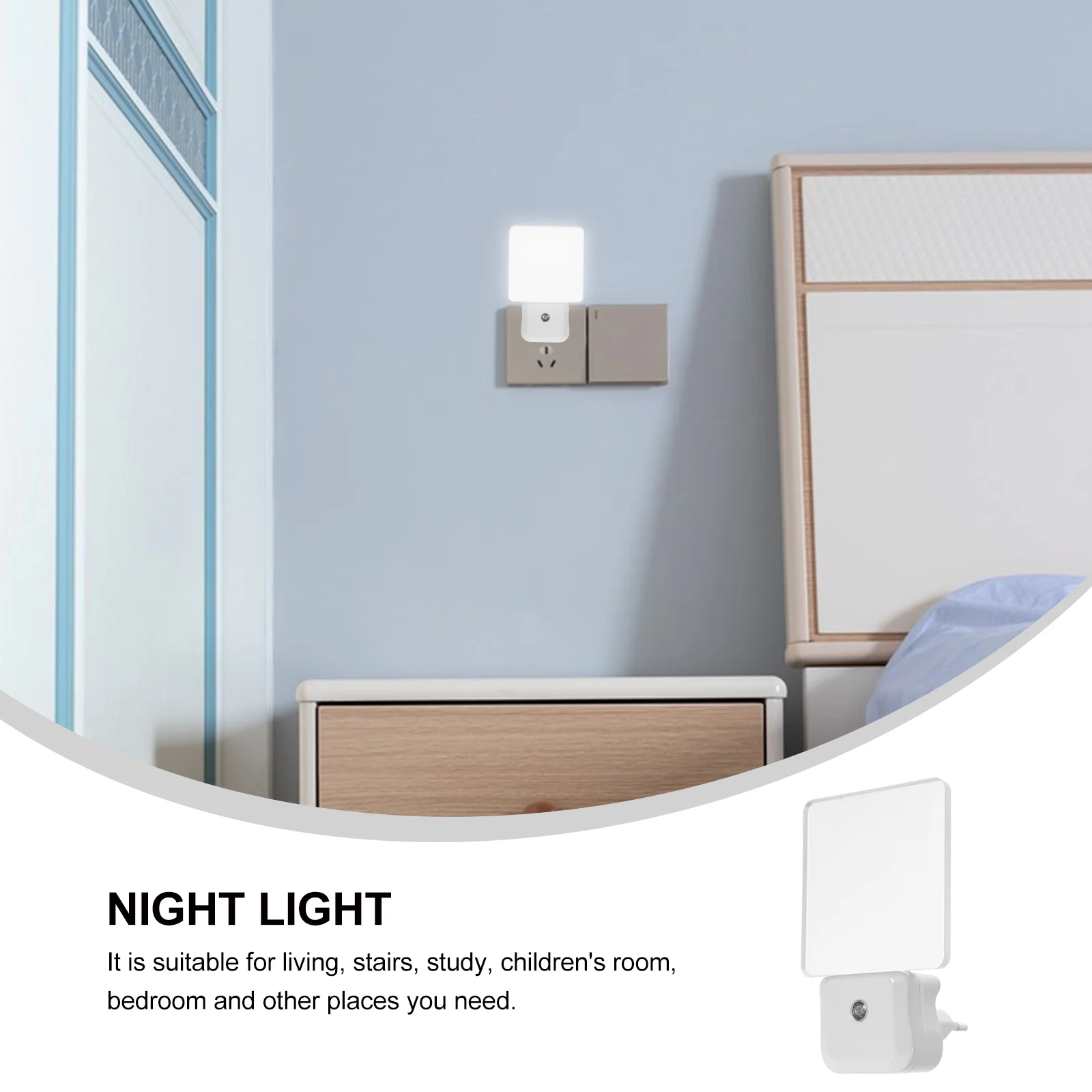

1 pc Sensor Night Light LED Automatic PC Material Bedroom Stairs Kids Room Practical Light Energy Saving Safe Use Dark