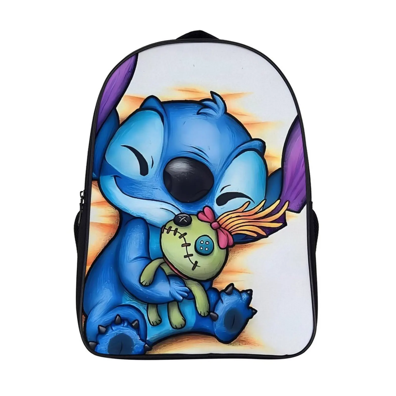 

Модный школьный рюкзак с мультипликационным рисунком Disney Stitch, школьный рюкзак с двумя отделениями диагональю 16 дюймов