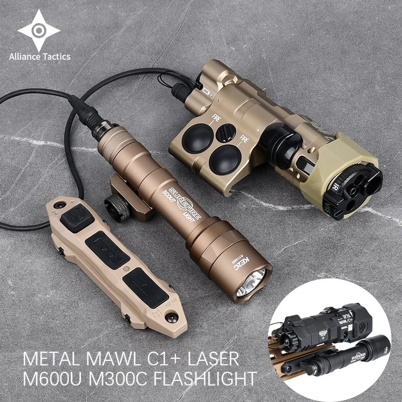 

Tactical MAWL C1 Red Blue Green Dot Laser IR LED Weapon Light surefire M300C M600U High Power Hunting Airsoft Flashlight Accesor