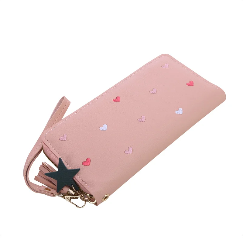 Women's Long Wallet Fashionable Soft Leather Bag with Multi Card Slots Large Capacity Zipper Handle Bags Zero Wallet Mobile Bags