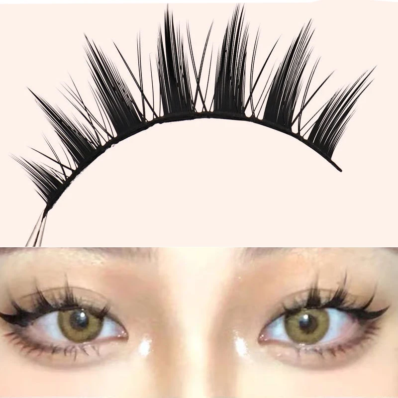 5 pares de pestañas postizas naturales largas para cosplay, cruzadas, negras, efecto ojo de gato 6