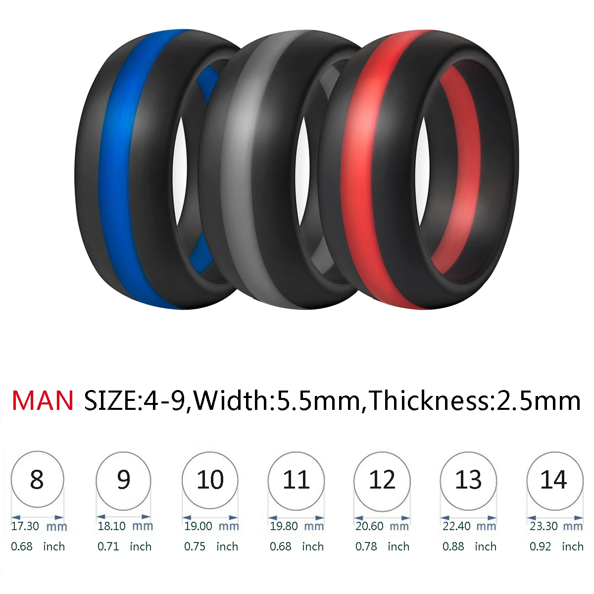 1PCS Woman\'s Silicone Wedding Ring New Silicone Wedding Round Solid Environmental Cool Comfortable Rings