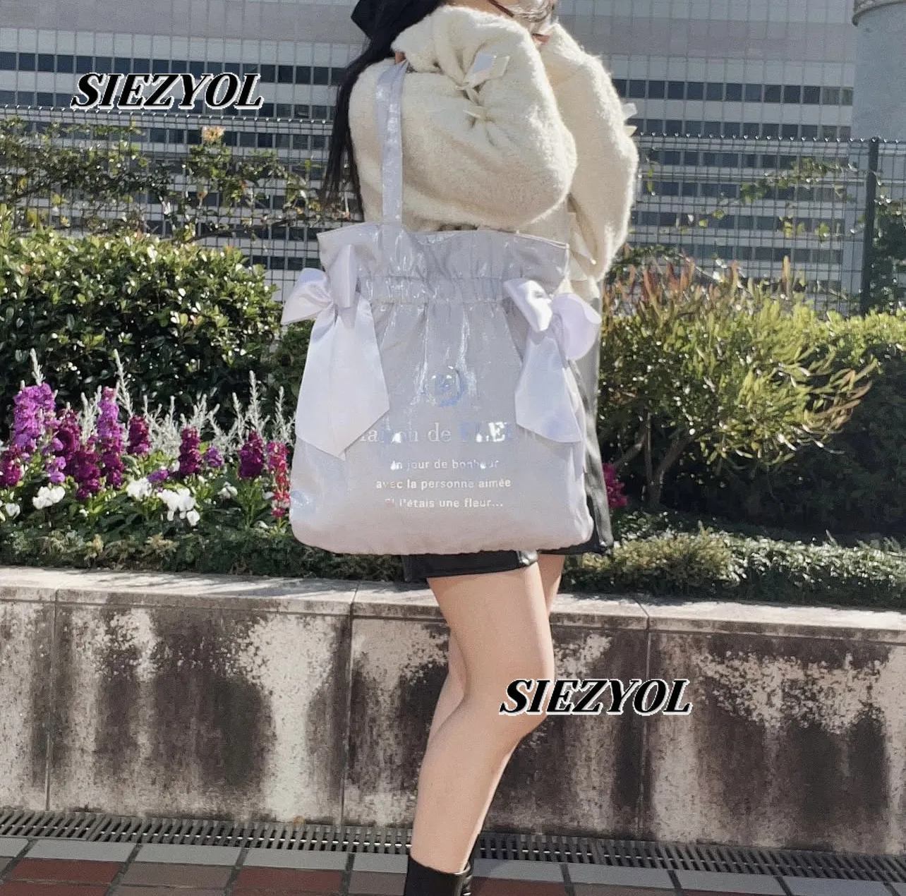 Fashion Easiest for Match Sweet Girls Cosmetic Bag Shoulder Bag Japanese Style Sparkling Big Bows Satchel Crossbody Bags