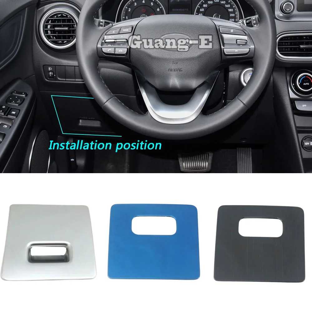 

For Hyundai Kona Encino Kauai 2017 2018 2019 2020 2021 Car Storage Box Protection Trim Cover Sticker Case Panel Instruction 1pcs