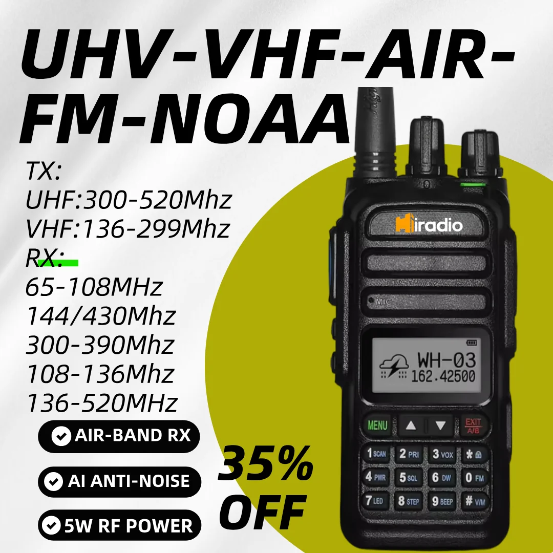 Iradio UV-83 Air Band 3500Mah Battery UHF400-520MHz VHF136-174MHz Camping Walkie Talkies De Largo Alcance Vox Ham Two-way Radio