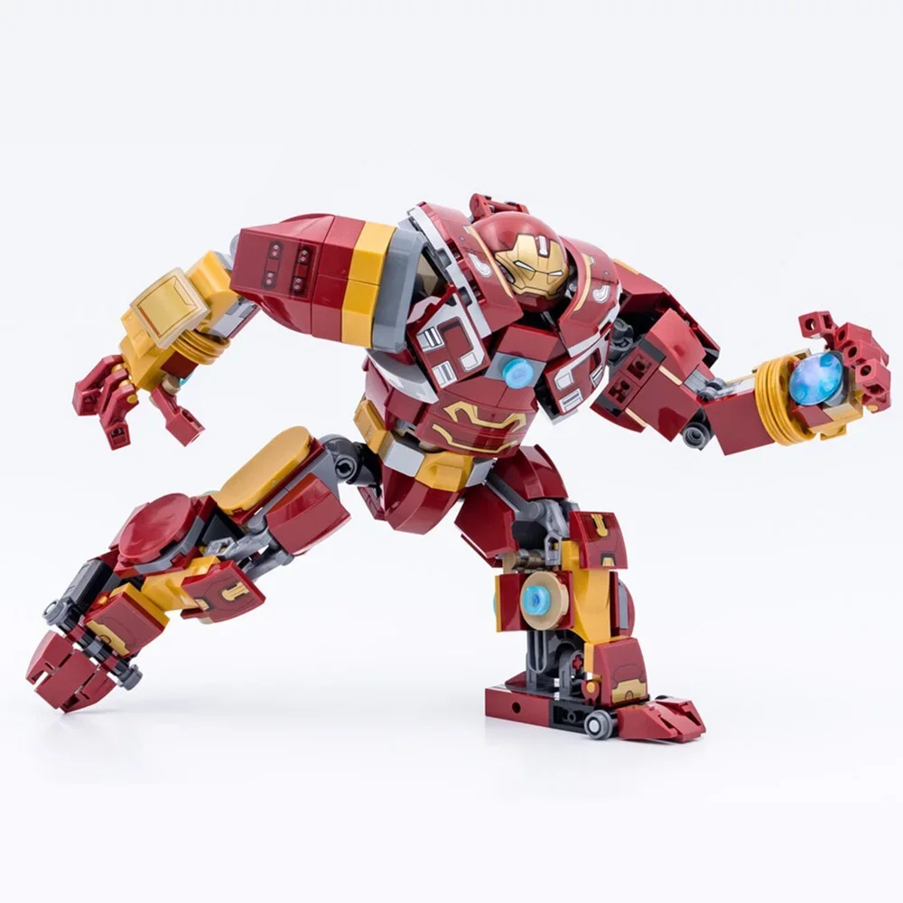 Miniso Wunder Bruce Banner Hulk buster Wakanda Kampf Superhelden Ironman Avengers Roboter Figur Gebäude Ziegel Block Geschenk Spielzeug